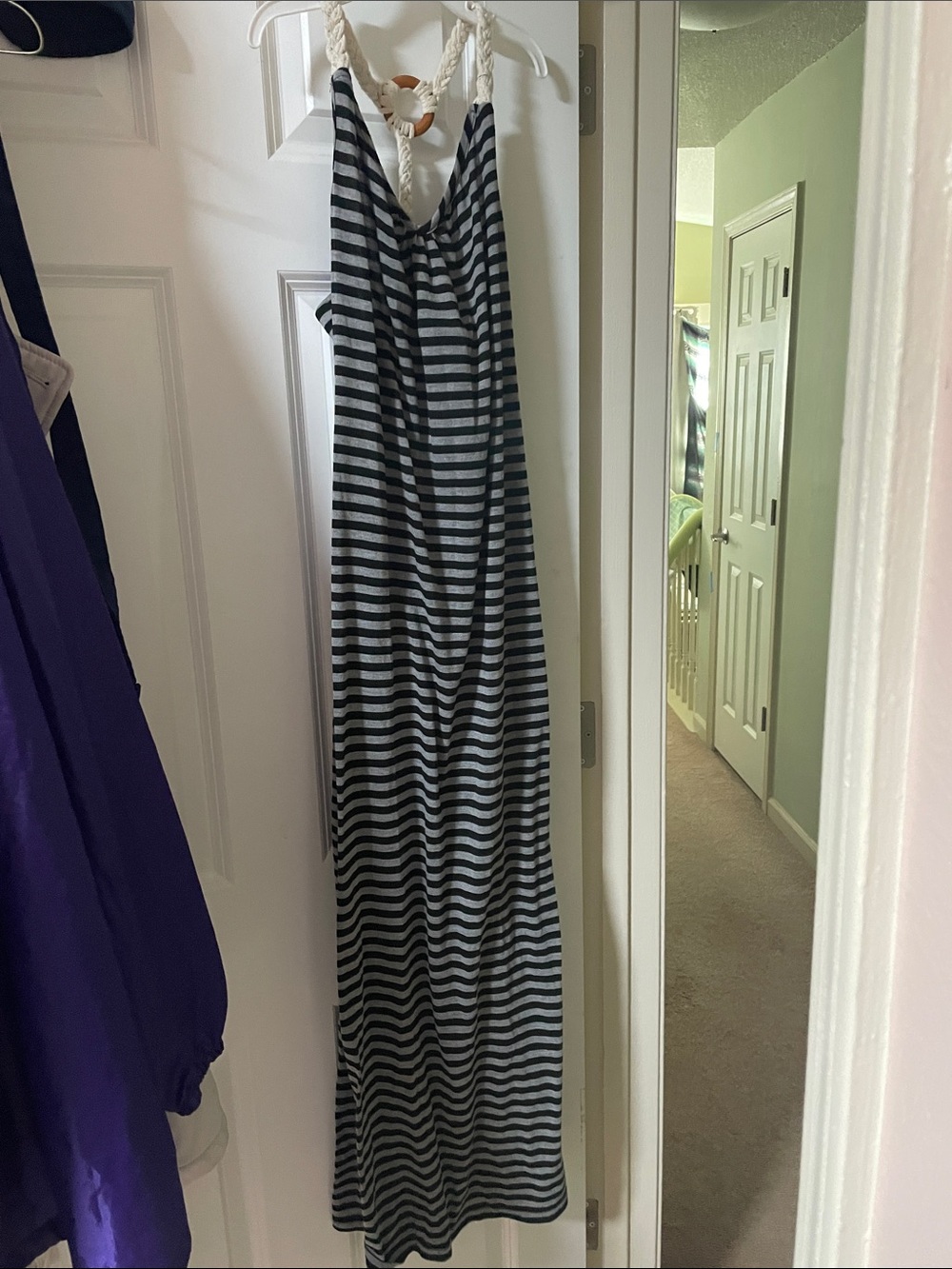 Just Love Black and White Striped Maxi Dress